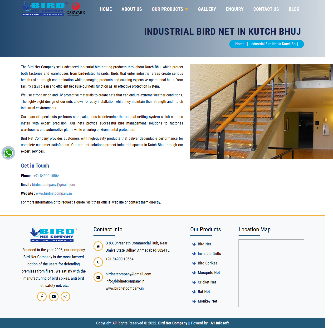 Industrial Bird Netting in Kutch & Bhuj Industrial Area