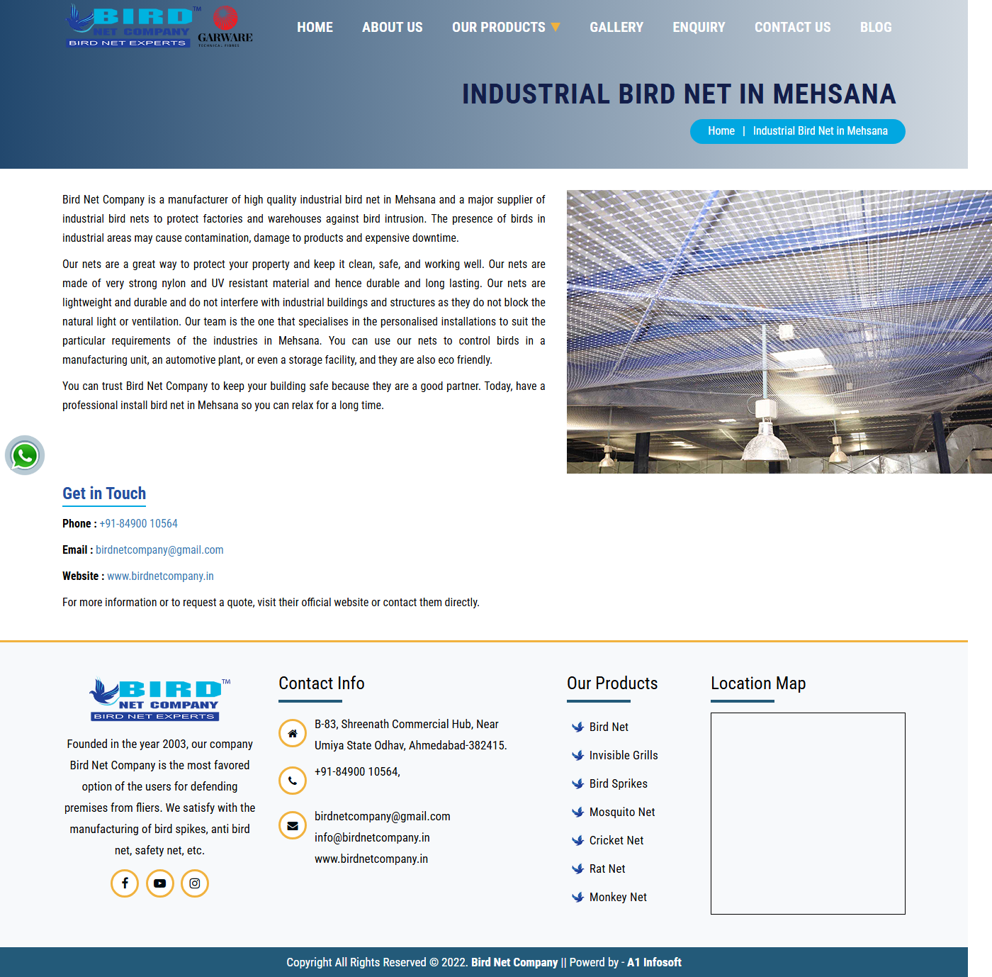 Industrial Bird Netting in Mehsana Industrial Zone