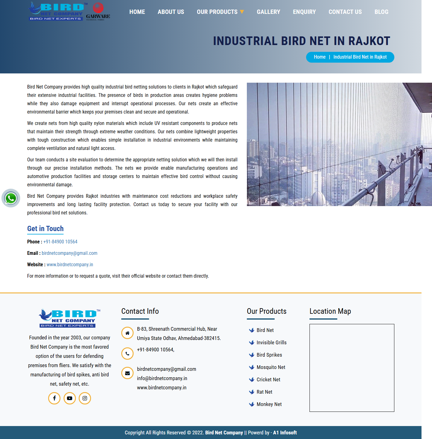 Industrial Bird Netting in Rajkot Engineering & Machine Tools Hub