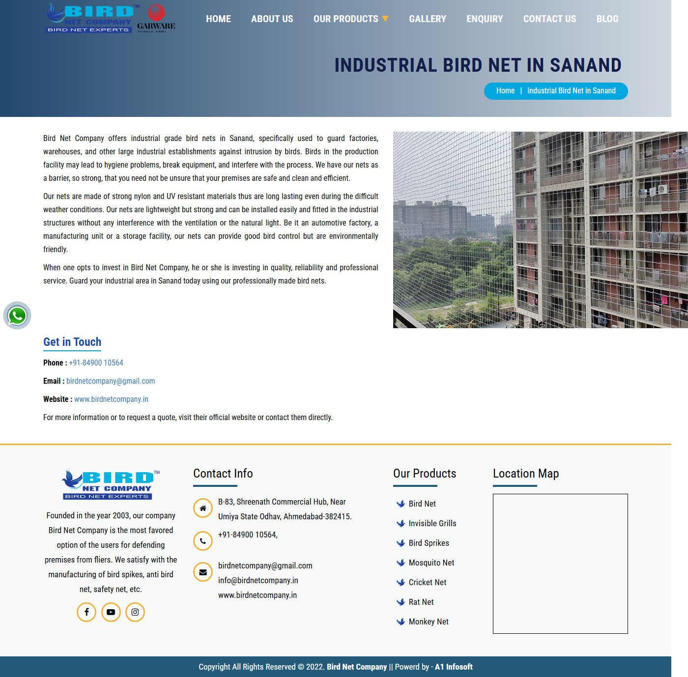 Industrial Bird Netting in Sanand Industrial Estate