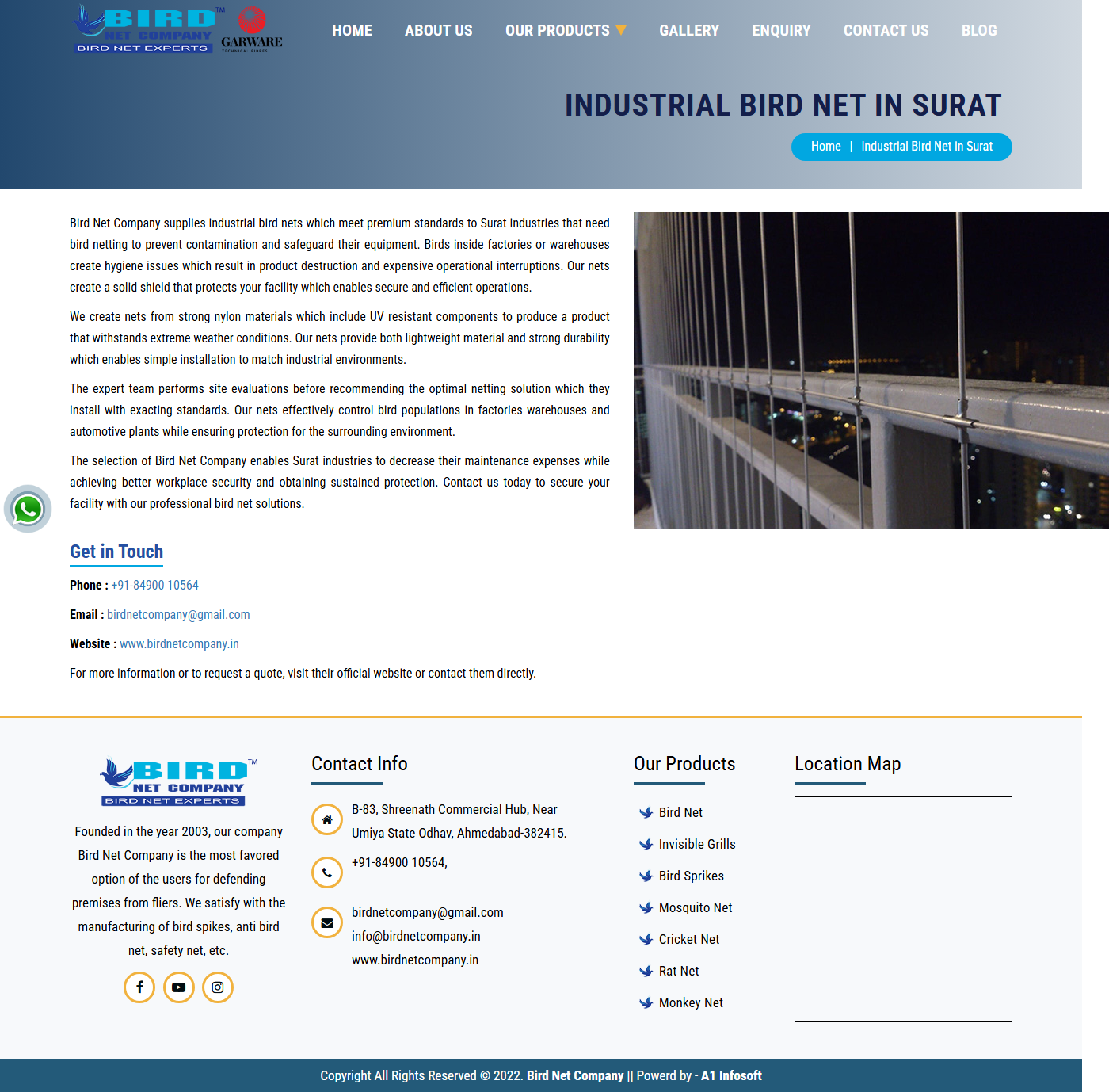 Industrial Bird Netting in Surat Textile & Diamond Hub