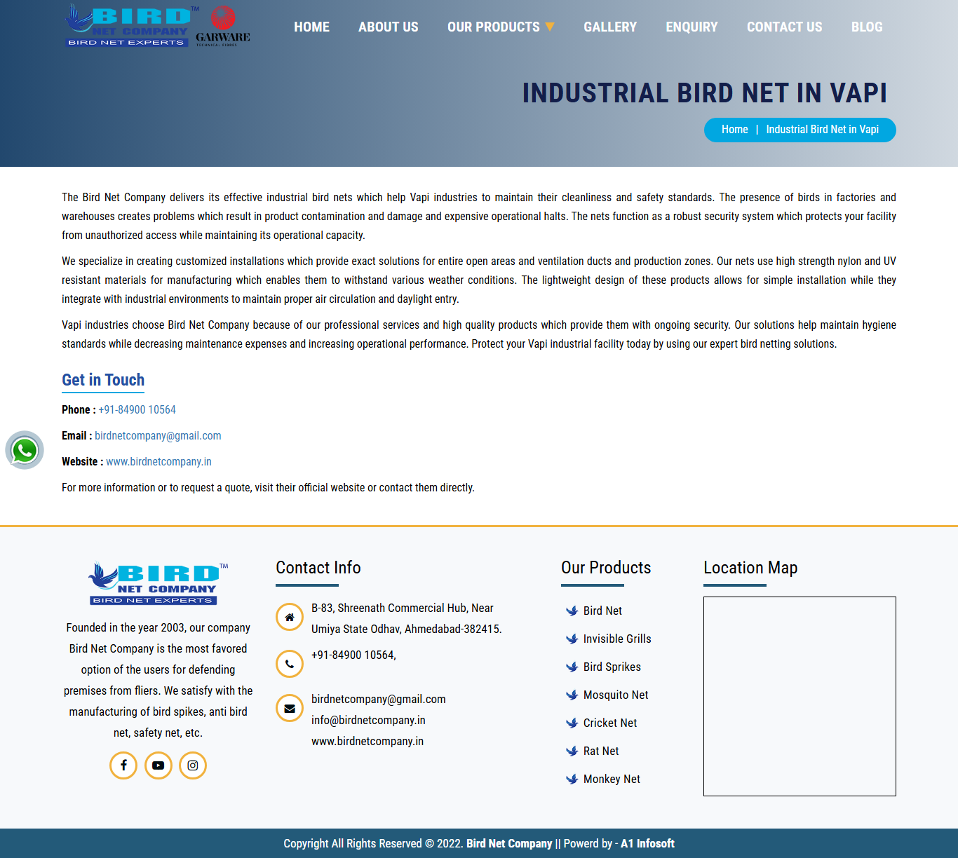 Industrial Bird Netting in Vapi GIDC Industrial Area